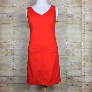 Talbots Red Orange Cotton Shift Dress Sz. 10 P